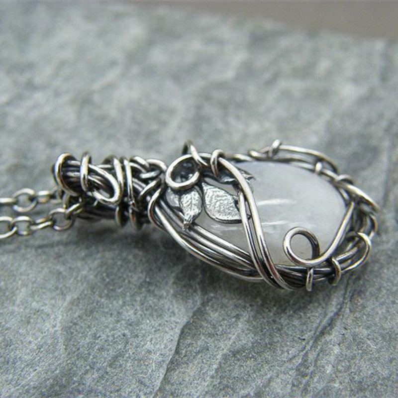 Dames Ketting Retro Met Maansteen Design 2