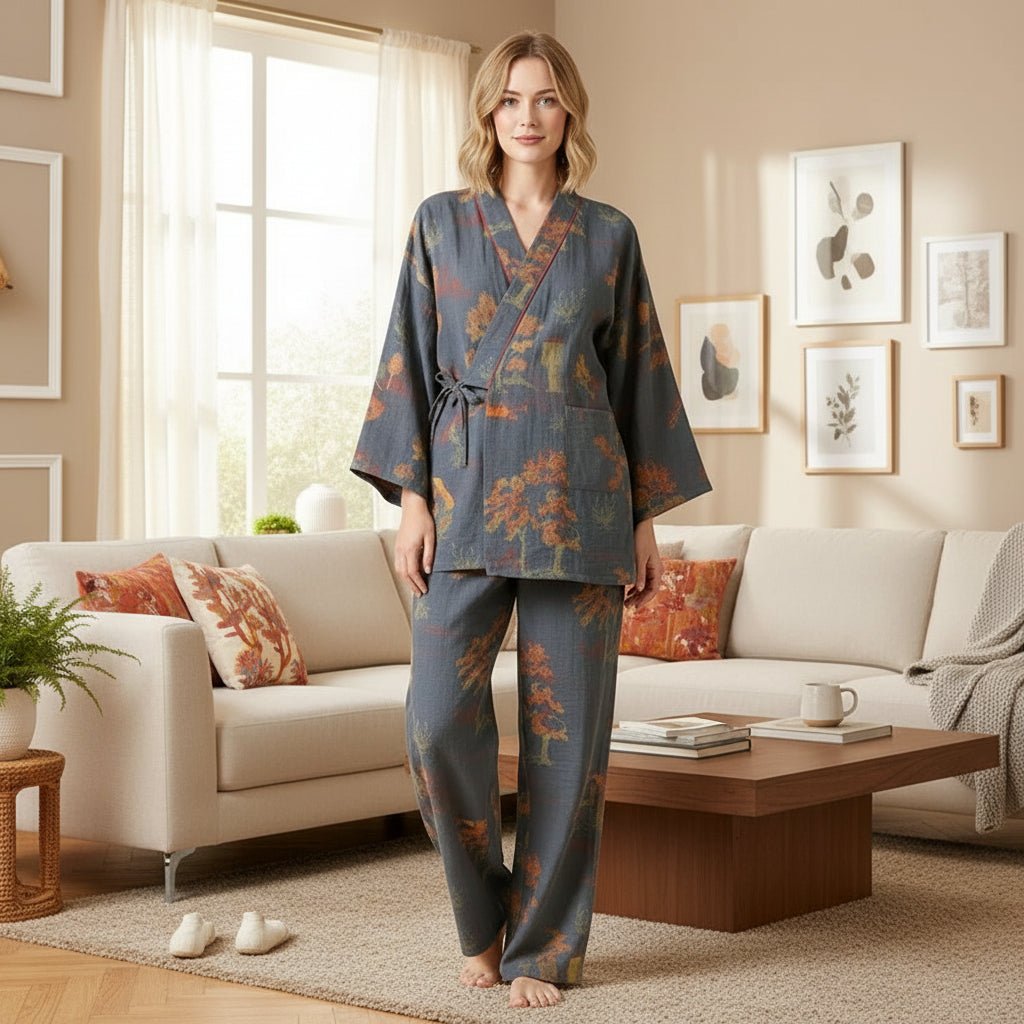 Dames Kimono Pyjamaset Artistiek 1