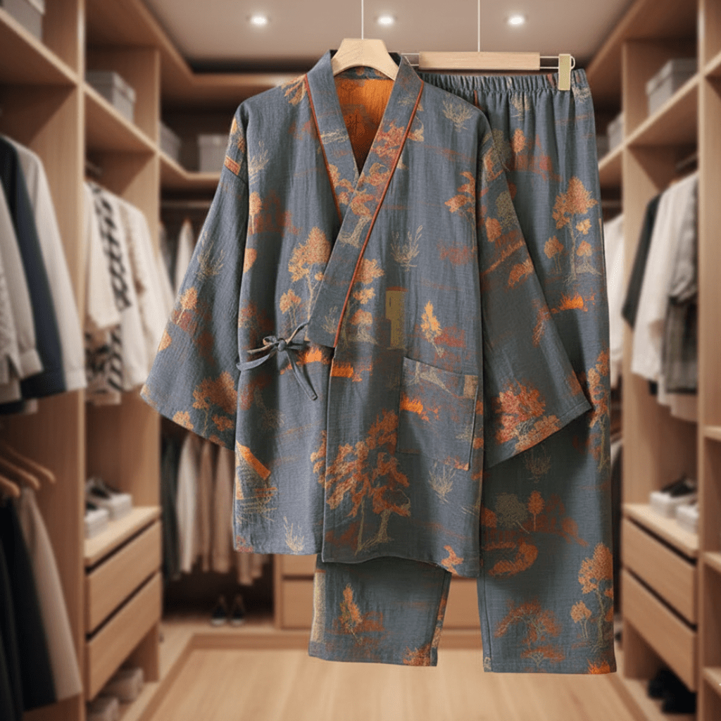 Dames Kimono Pyjamaset Artistiek 2