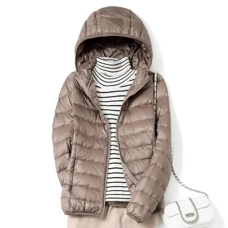 Dames Korte Puffer Jacket Ultralicht Casual Winterjas 3