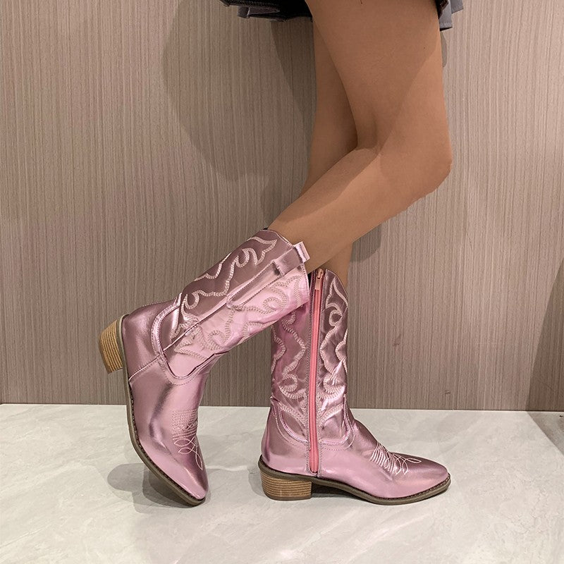 Dames Laarzen Metallic Cowboystijl Trends 2
