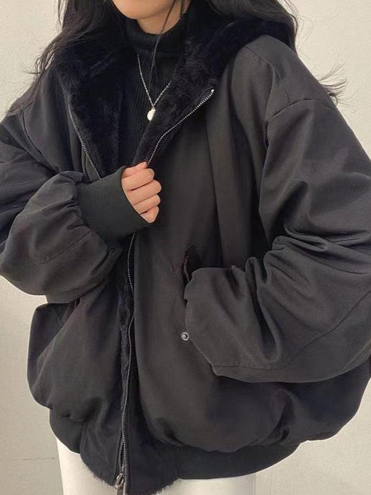 Dames Lange Gewatteerde Winterjas Oversized Met Praktische Ritssluiting 4