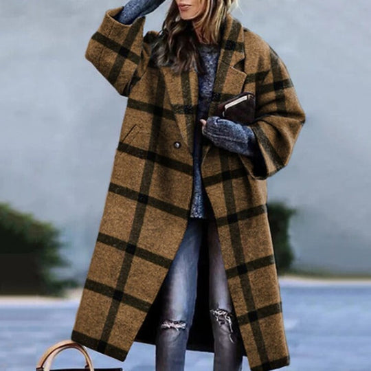 Dames Lange Jas Wolmix Oversized Pasvorm 4