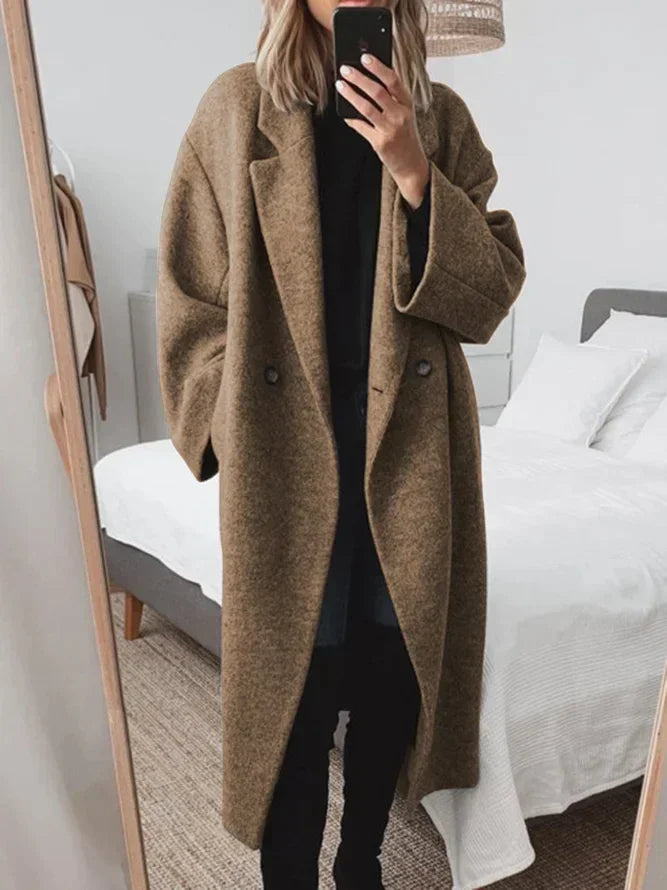 Dames Lange Winterjas Klassieke Stijl 1