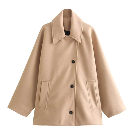 Dames Lange Winterjas Oversized met Knoopsluiting en Lange Mouwen 6