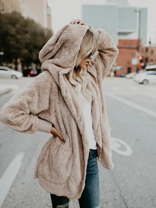 Dames Lange Winterjas met Kap Stijlvol Design voor Koude Dagen 1