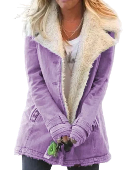 Dames Mid-Length Coat Met Tailored Fit En Oversized Lapel 5