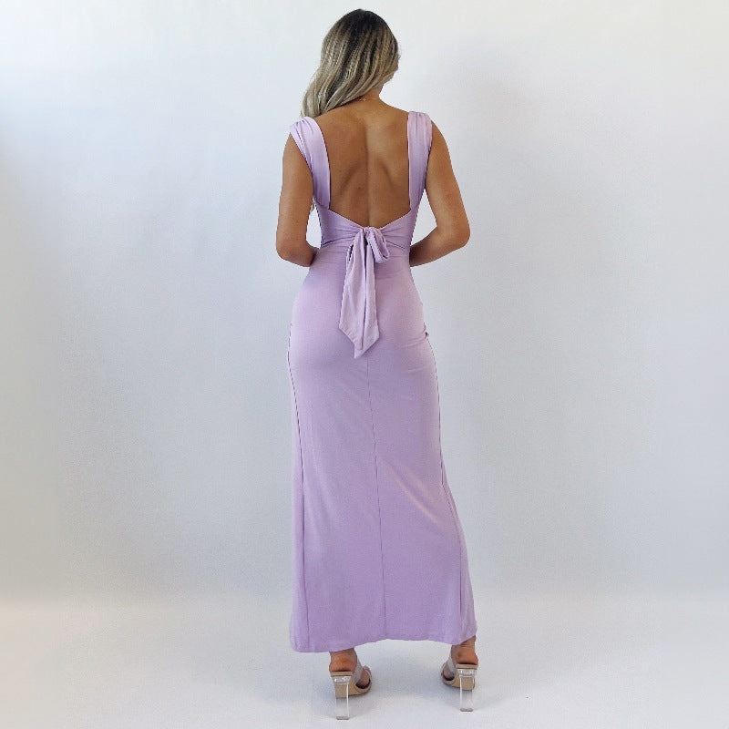 Dames Midi-jurk Met Strikdetail Voor Casual En Formele Gelegenheden 1
