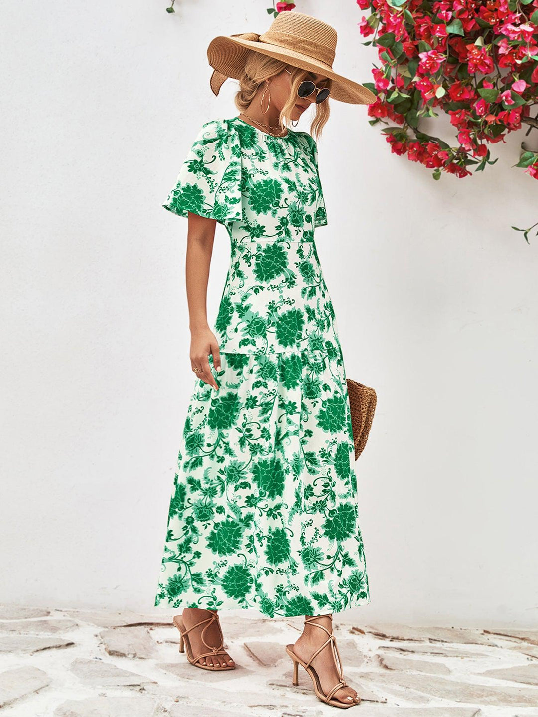 Dames Midi Jurk Ronde Hals Touwdetail A-Lijn Polyester 5
