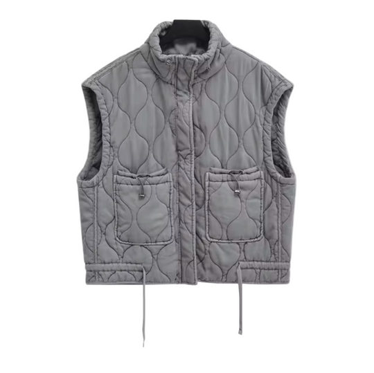 Dames Mouwloos Vest Met Opstaande Kraag 0
