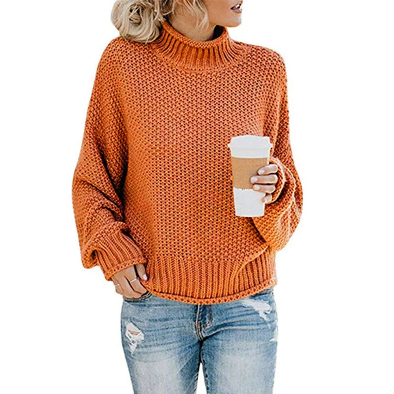 Dames Oversized Chunky Coltrui met Vleermuismouwen voor Herfst/Winter 5