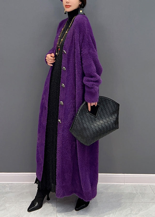 Dames Oversized Gebreid Lang Vest met V-hals 3