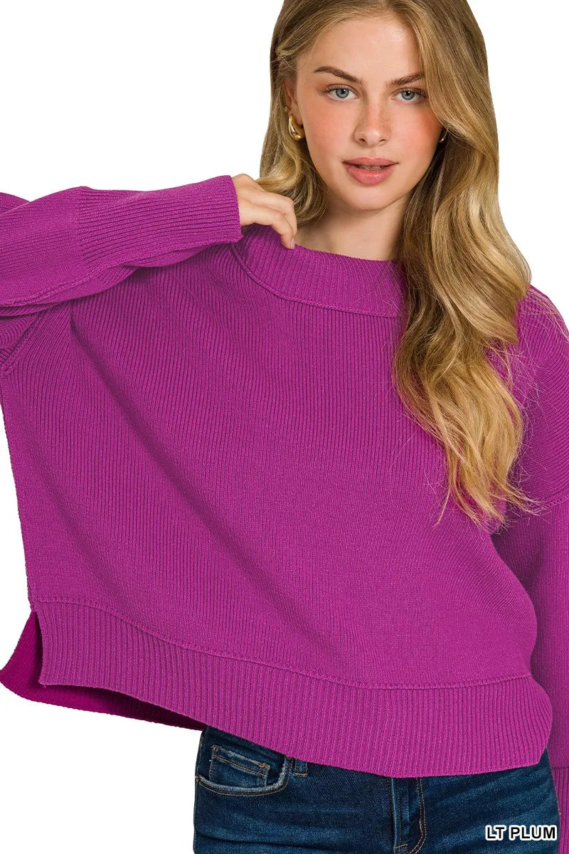 Dames Oversized Trui Met Brede Hals en Drop Schouder 1