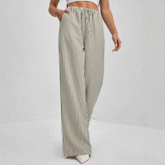 Dames Pantalon Rechte Been Casual Met Verstelbare Taille 1