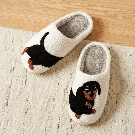 Dames Pantoffels Teckel Motief 0