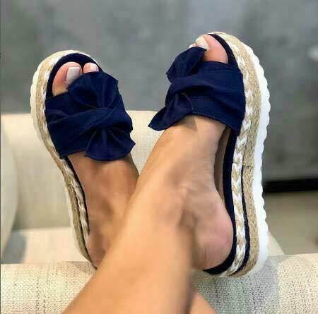 Dames Plateau Sandalen met Knoop 9
