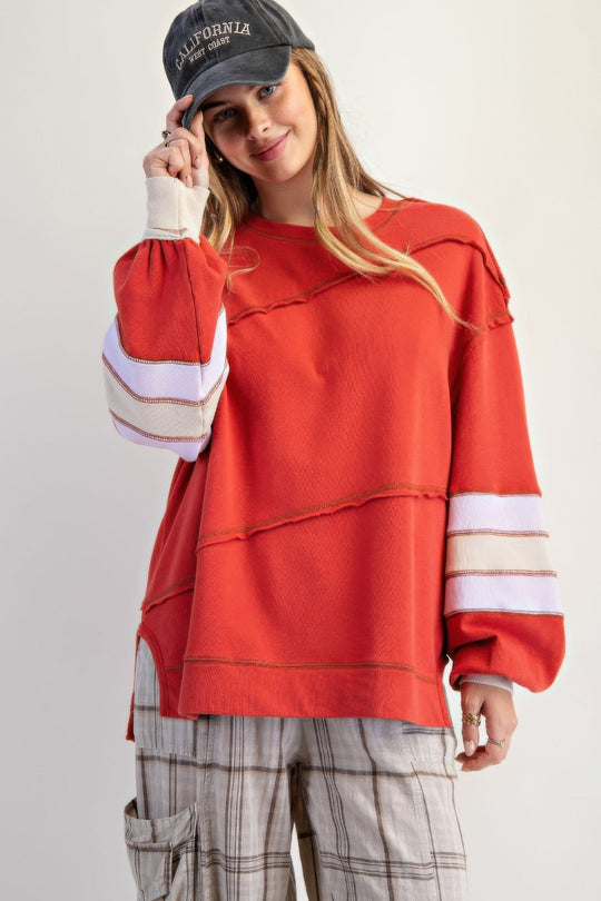 Dames Pullover Katoen Geborduurd met Kleurmix 2