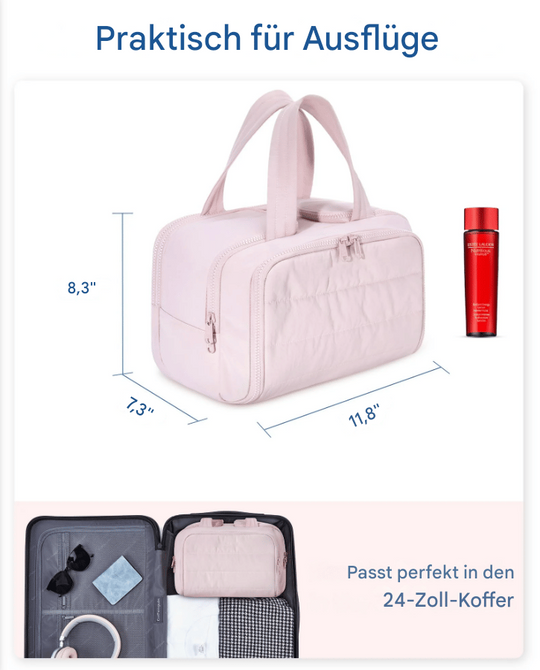 Dames Reis Toilettas Multifunctioneel Organizer Met Slimme Compartimenten 8