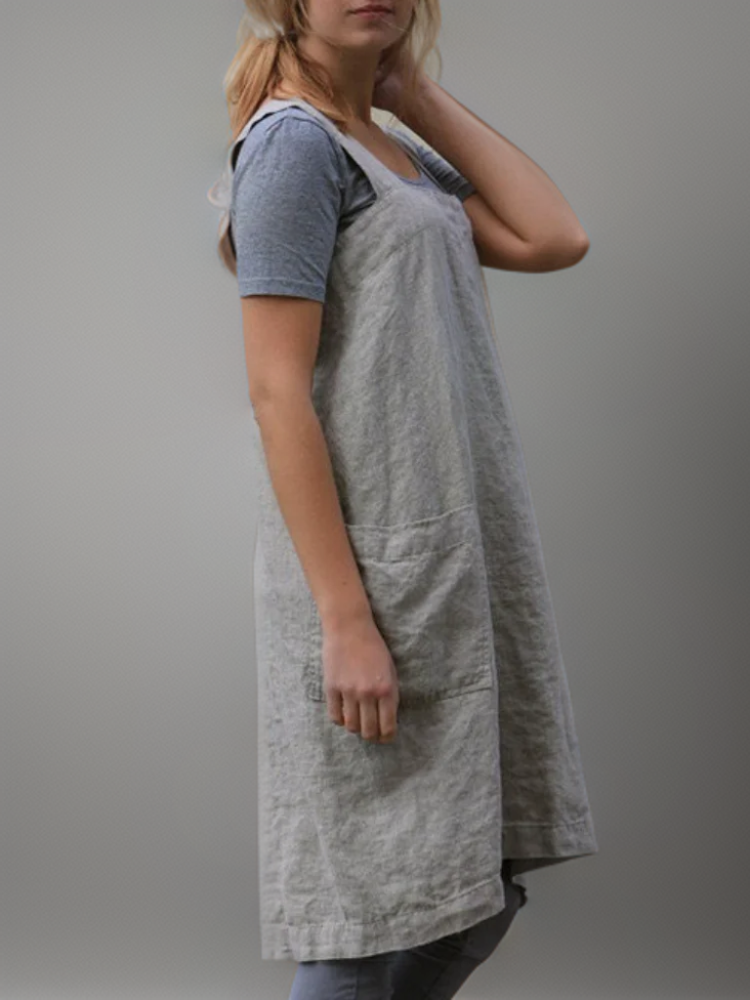 Dames Schortjurk Casual met Zakken voor Zomeruitjes 2