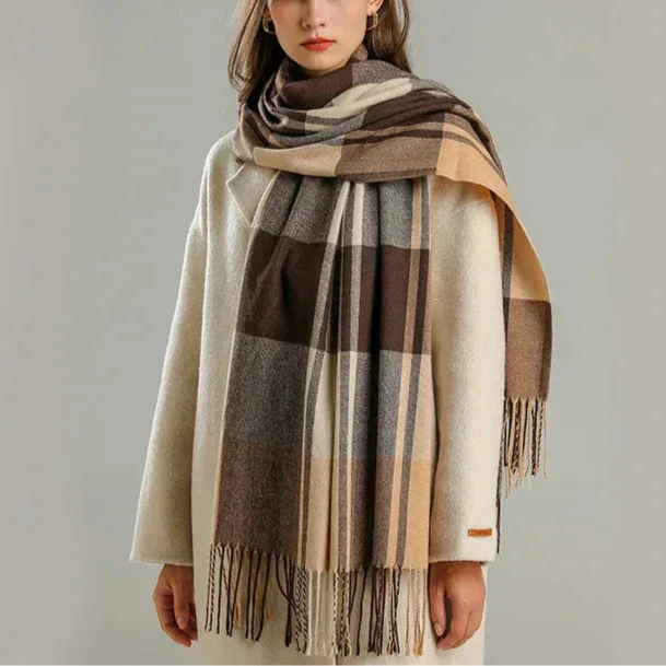 Dames Sjaal Geruit Warm Stijlvol Accessoire voor Herfst en Winter 1