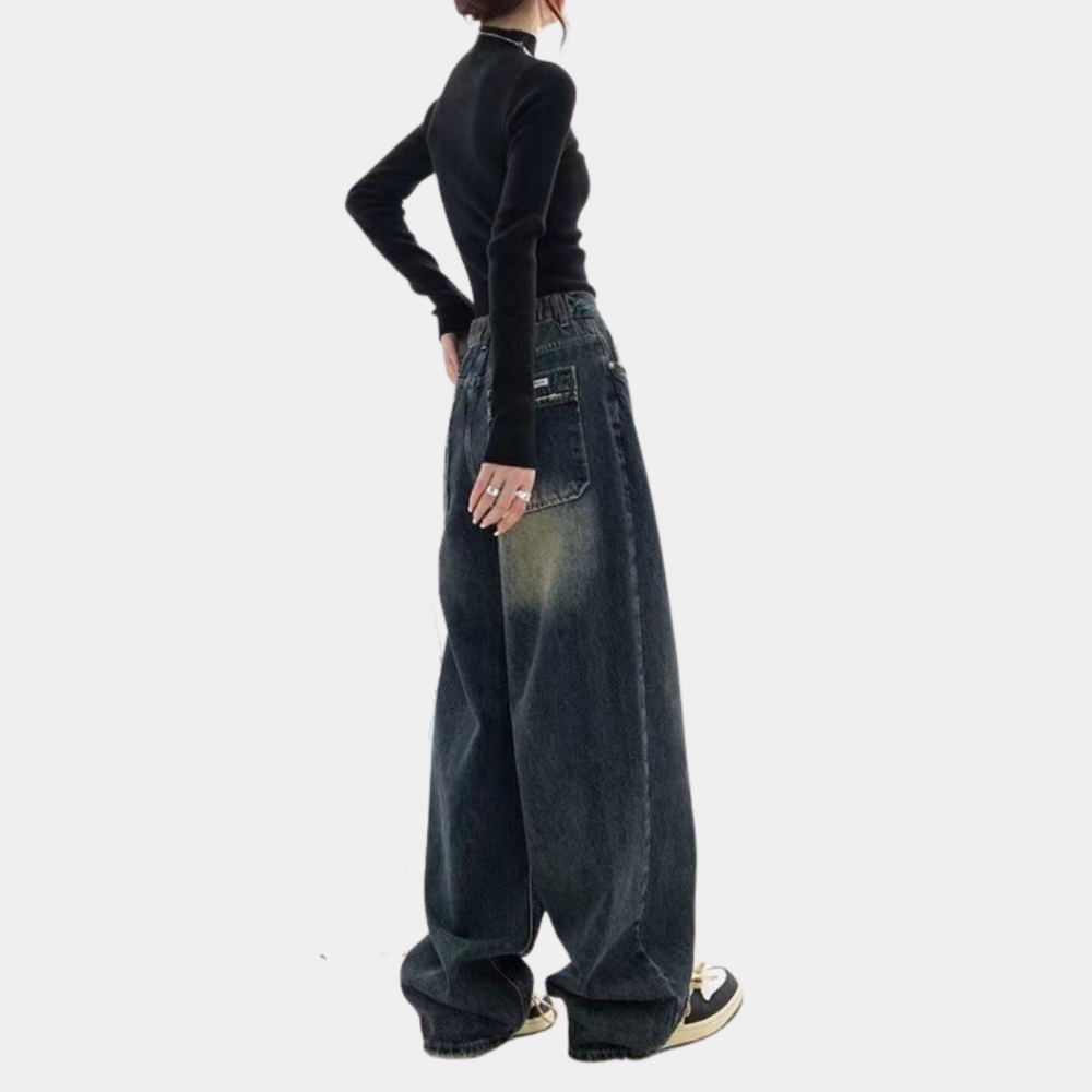 Dames Spijkerbroek Baggy Casual Met Verstelbare Taille 1