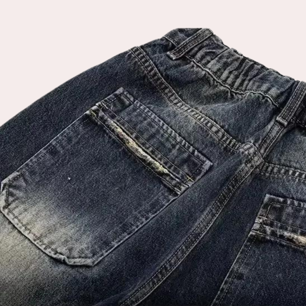 Dames Spijkerbroek Baggy Casual Met Verstelbare Taille 4