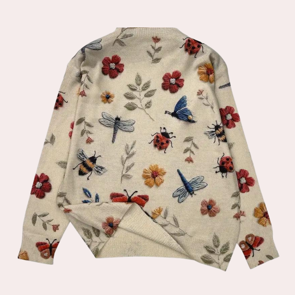 Dames Sweater met Bloemdesign voor Casual en Thuisgebruik 1