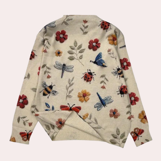 Dames Sweater met Bloemdesign voor Casual en Thuisgebruik 1