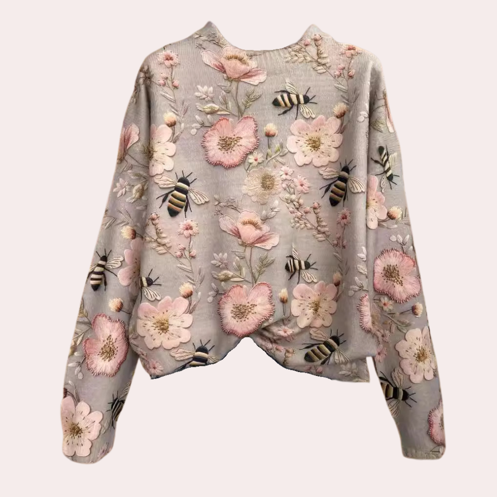 Dames Sweater met Bloemdesign voor Casual en Thuisgebruik 2