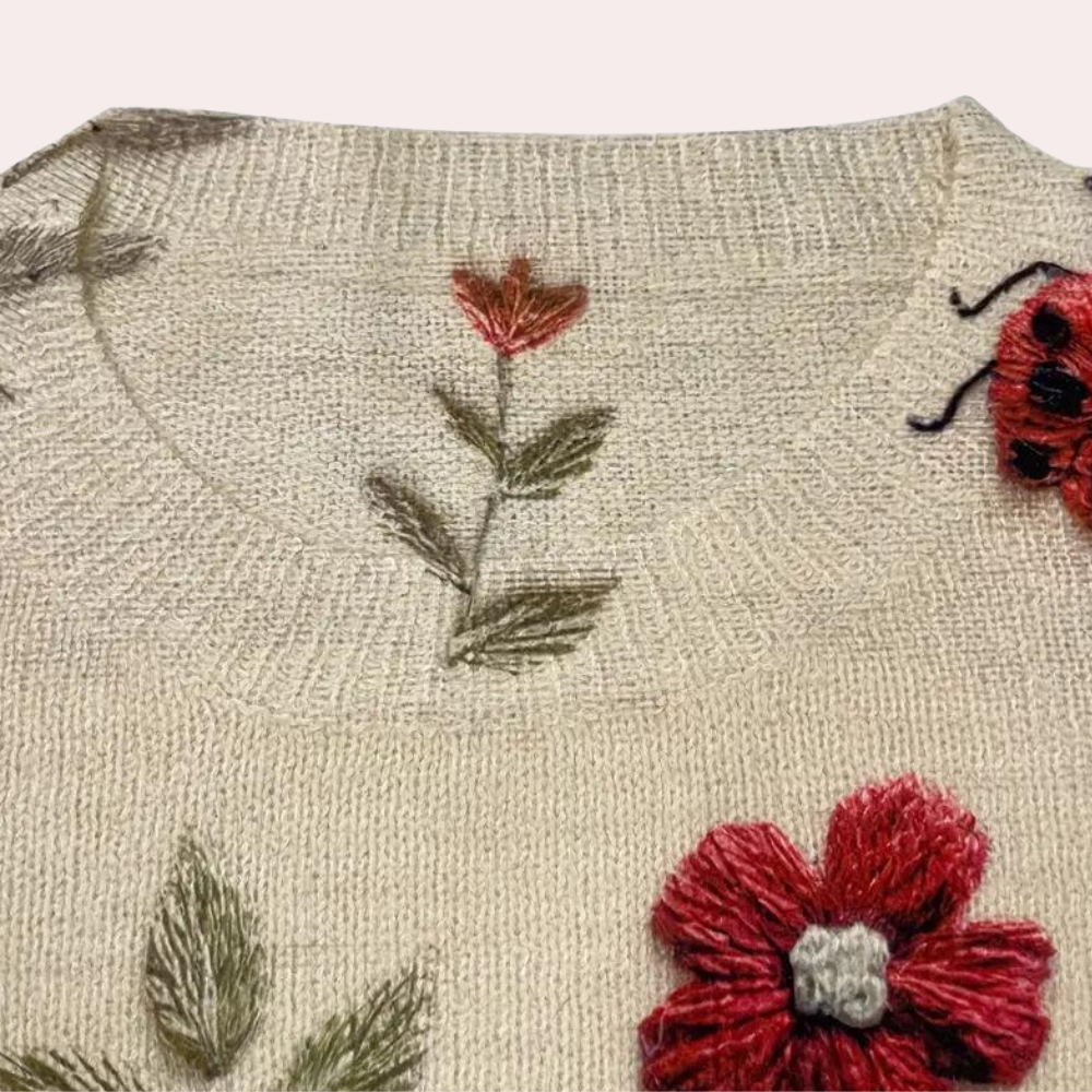 Dames Sweater met Bloemdesign voor Casual en Thuisgebruik 5