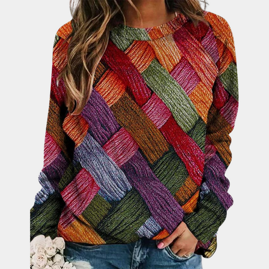 Dames Sweater met Kleurrijk Ontwerp en Comfortabele Pasvorm 4