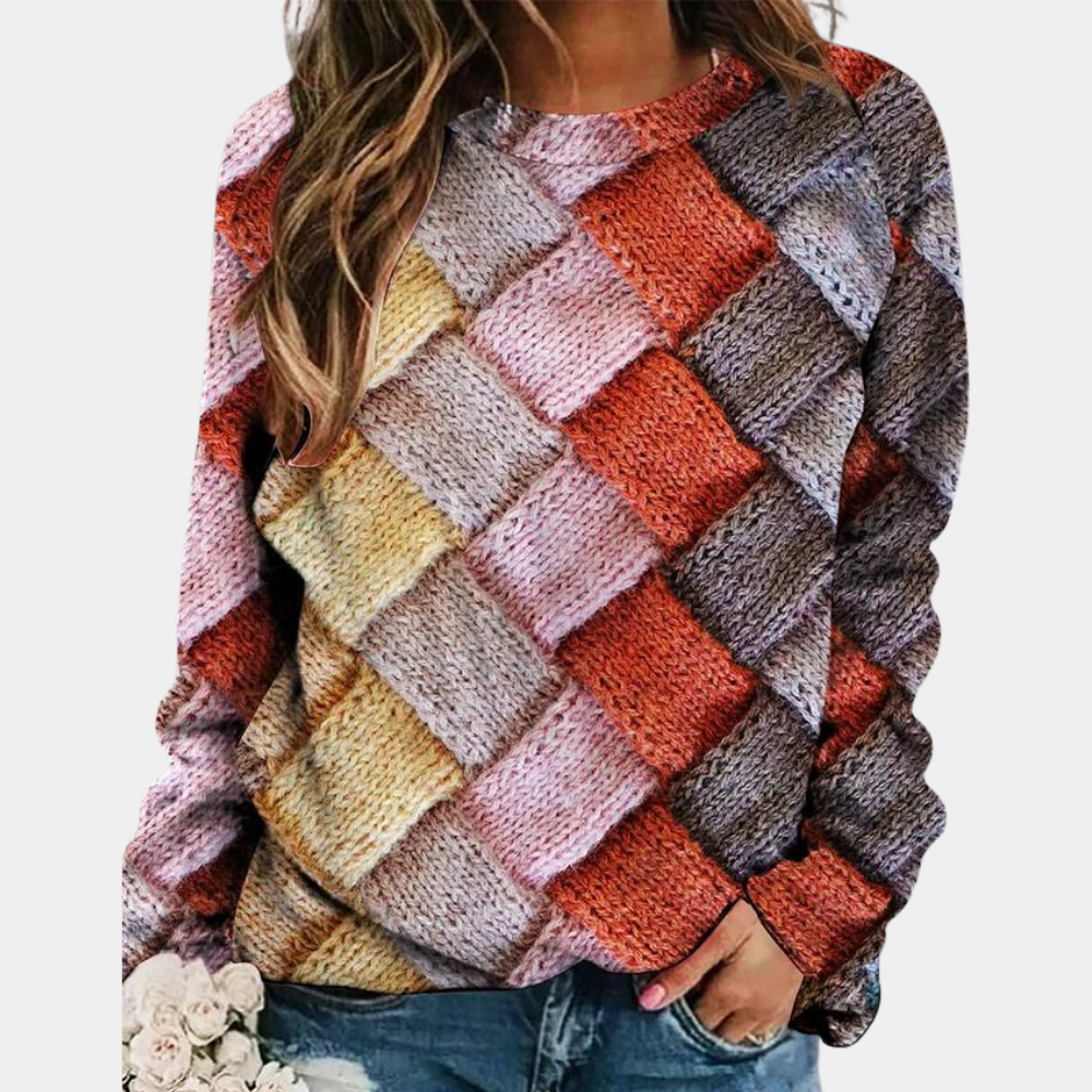 Dames Sweater met Kleurrijk Ontwerp en Comfortabele Pasvorm 5
