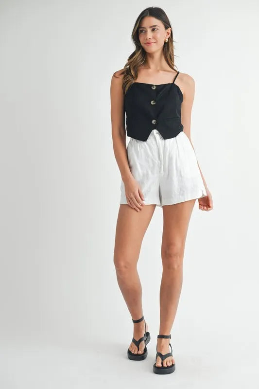 Dames Tanktop Met Knopen Van Linnenmix 6