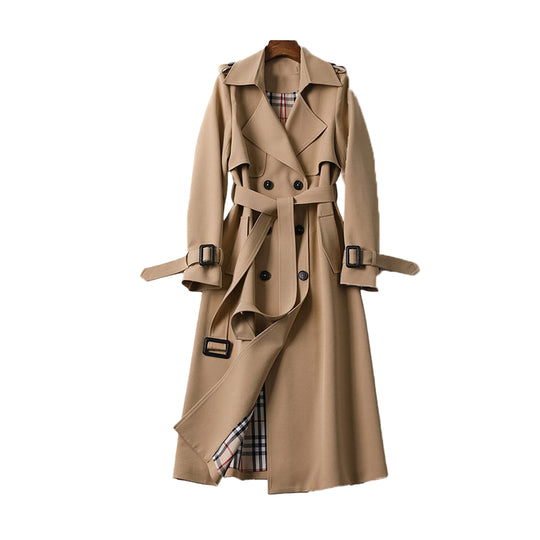 Dames Trenchcoat met Dubbele Knopen 0