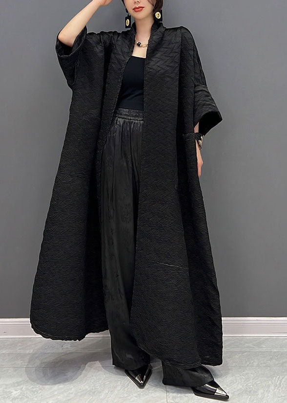 Dames Trenchcoat met Jacquard Patroon en Oversized Zakken 1