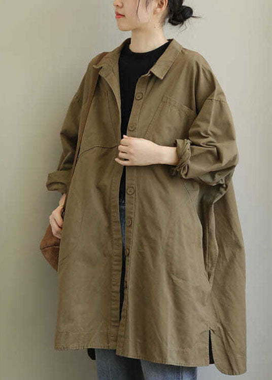 Dames Trenchcoat met PeterPan Kraag Losse Pasvorm 1