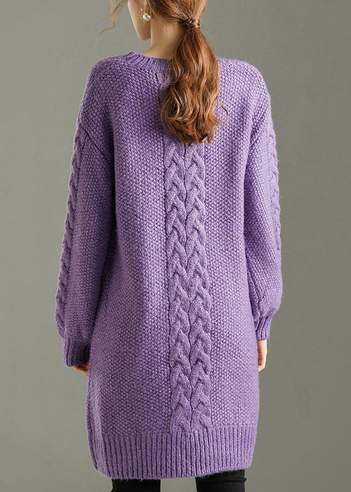 Dames Trui-Jurk Gebreid Roze 2