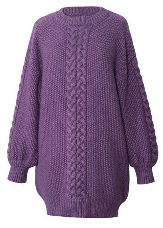 Dames Trui-Jurk Gebreid Roze 4