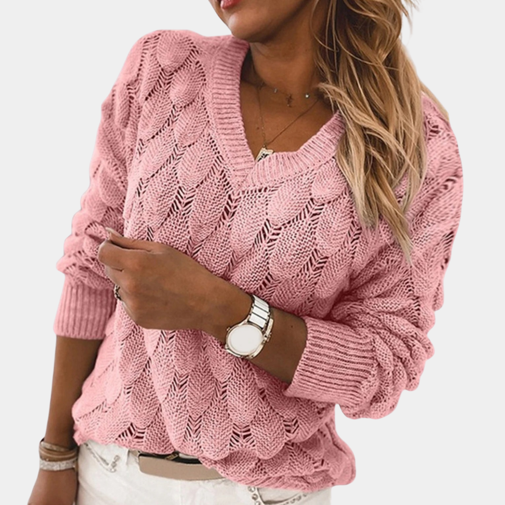 Dames Trui V-hals Gebreid Comfortabel Casual 3