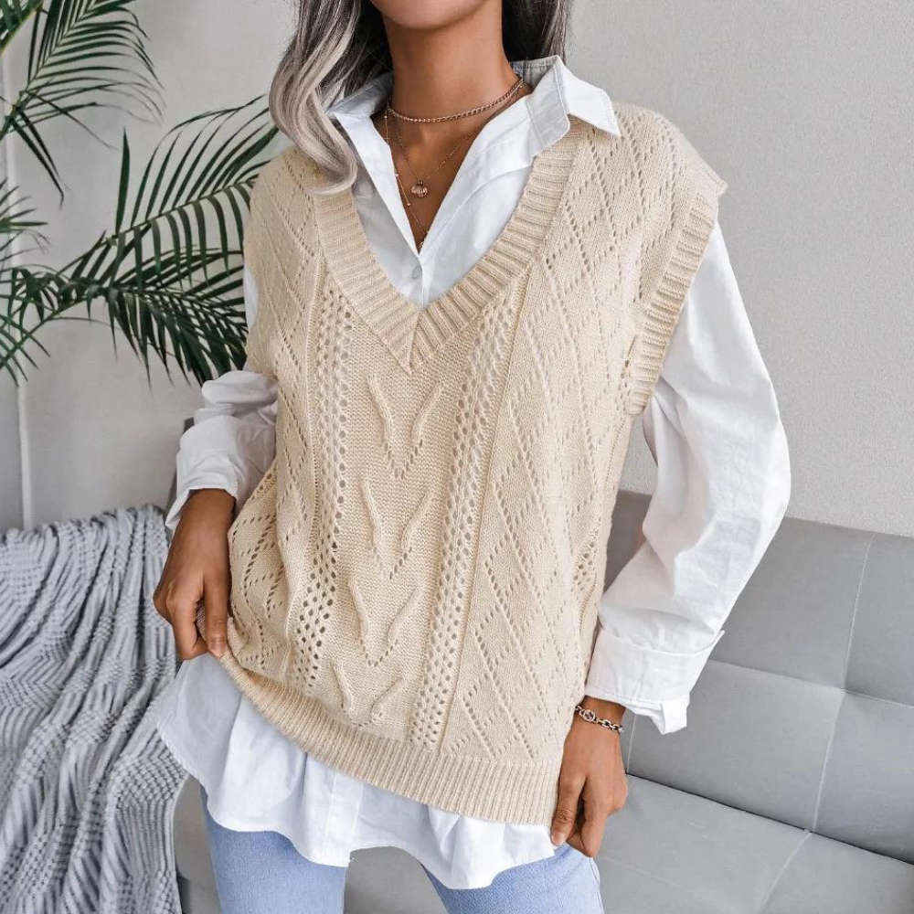 Dames Vest Modern Gebreid Voor Casual en Formele Gelegenheden 5