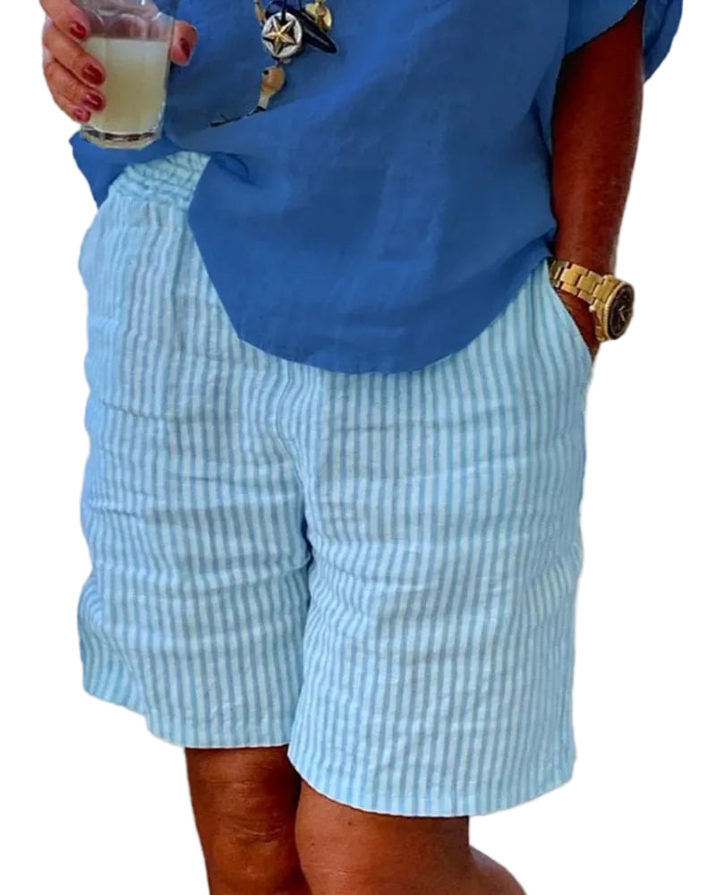 Dames Zomerse Gestreepte Short 0