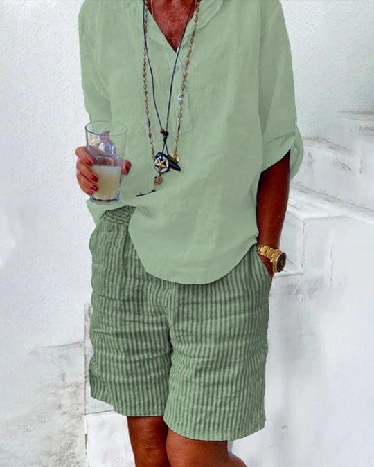 Dames Zomerse Gestreepte Short 7