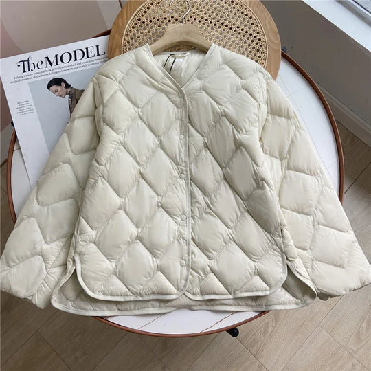 Damesjas Winter Kraagloos Losse Pasvorm Puffer Jacket 0