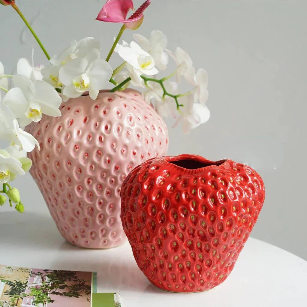 Decoratieve Aardbei Vaas Keramisch 3
