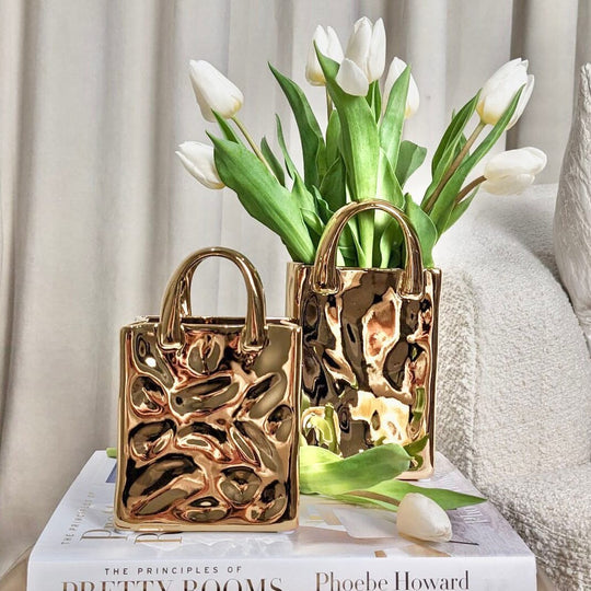 Decoratieve Gouden Tas Vaas voor Interieur 3