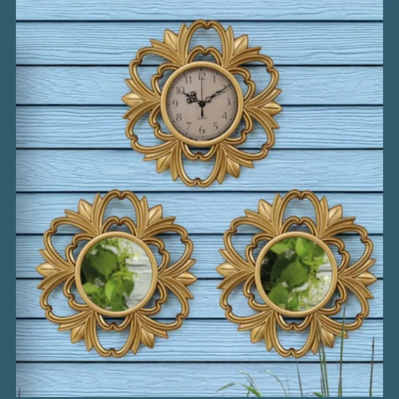 Decoratieve Klok en Spiegel Set voor Wanddecoratie 3