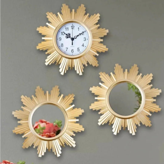 Decoratieve Klok en Spiegel Set voor Wanddecoratie 4