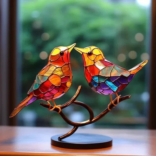 Decoratieve Vogelbeeldjes in Gekleurd Acryl 3