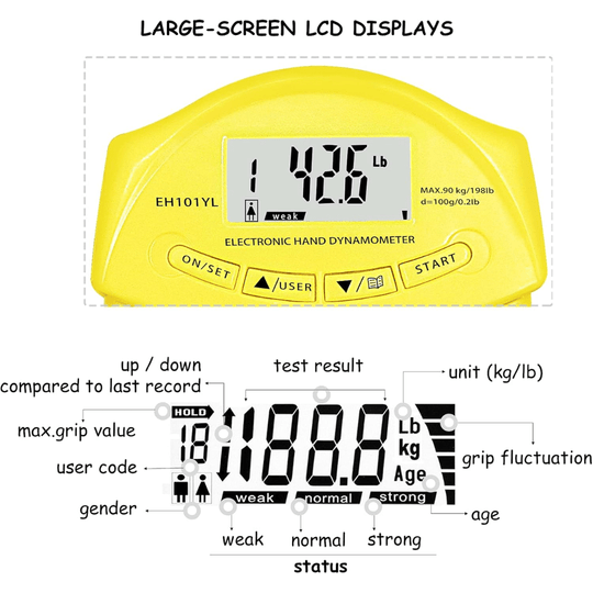 Digitale Handdynamometer voor Nauwkeurige Grijpkrachtmeting 5