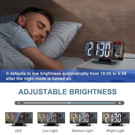 Digitale Wekker met Projectiefunctie en LED-display voor Slaapkamer en Kantoor 1